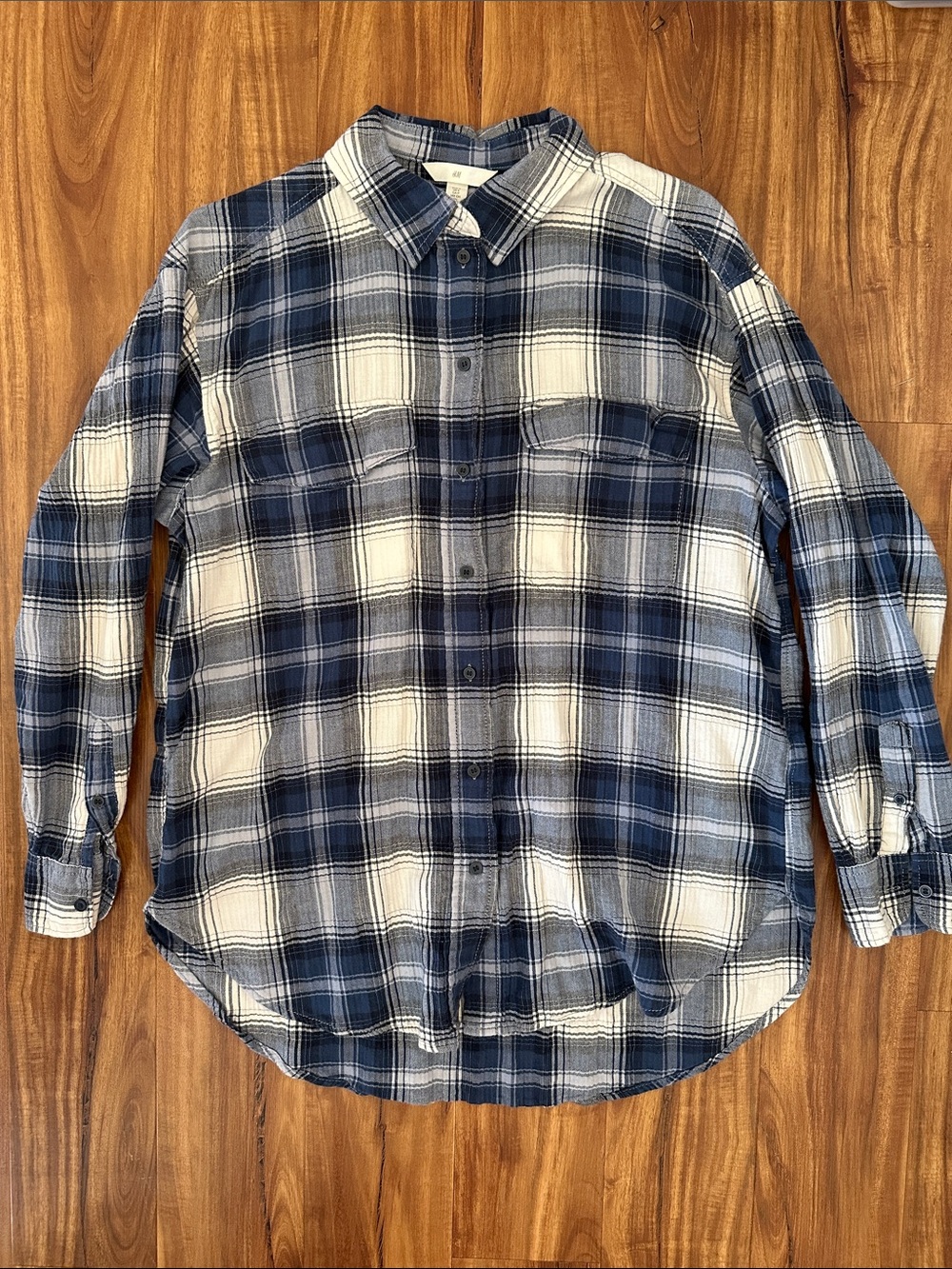 Crepe Oversized Women’s Plaid Shirt